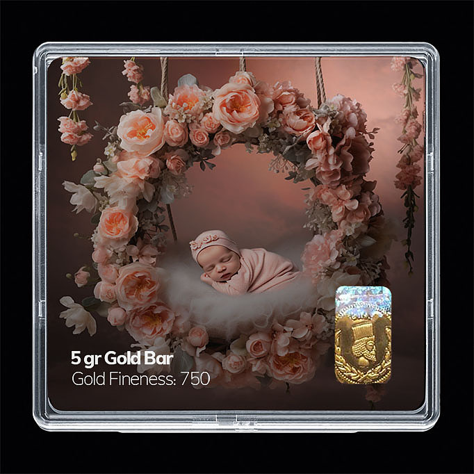 شمش طلا 18 عیار مدل نوزاد کد SG10995