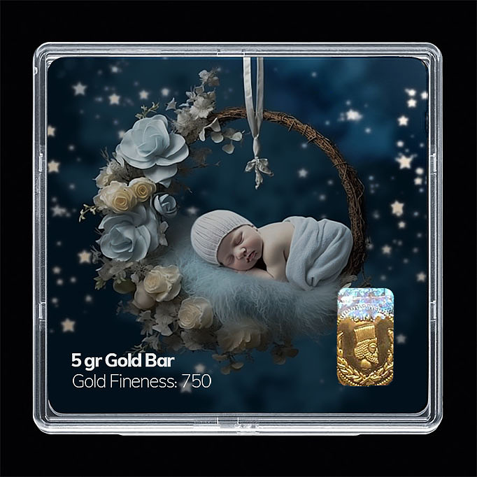 شمش طلا 18 عیار مدل نوزاد کد SG10996