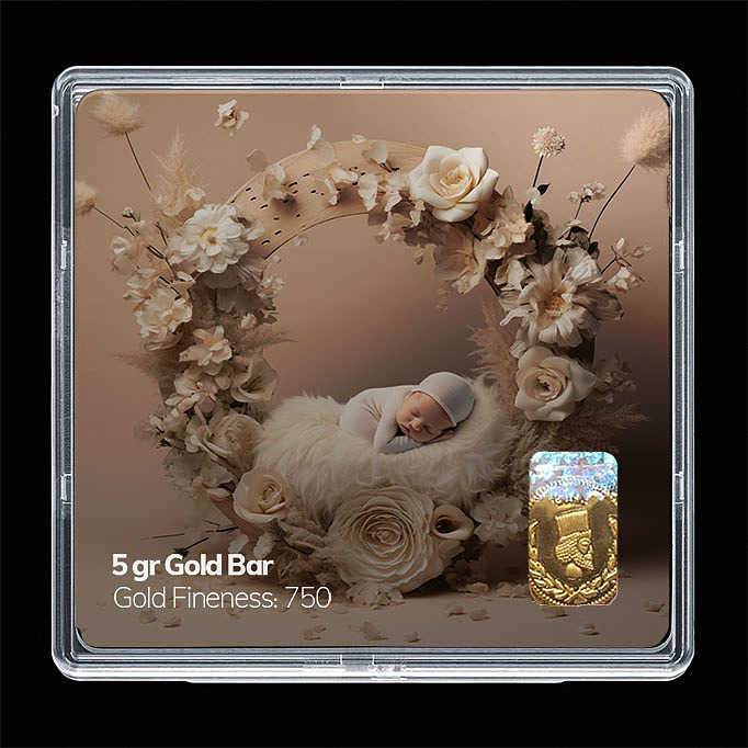 شمش طلا 18 عیار مدل نوزاد کد SG11005