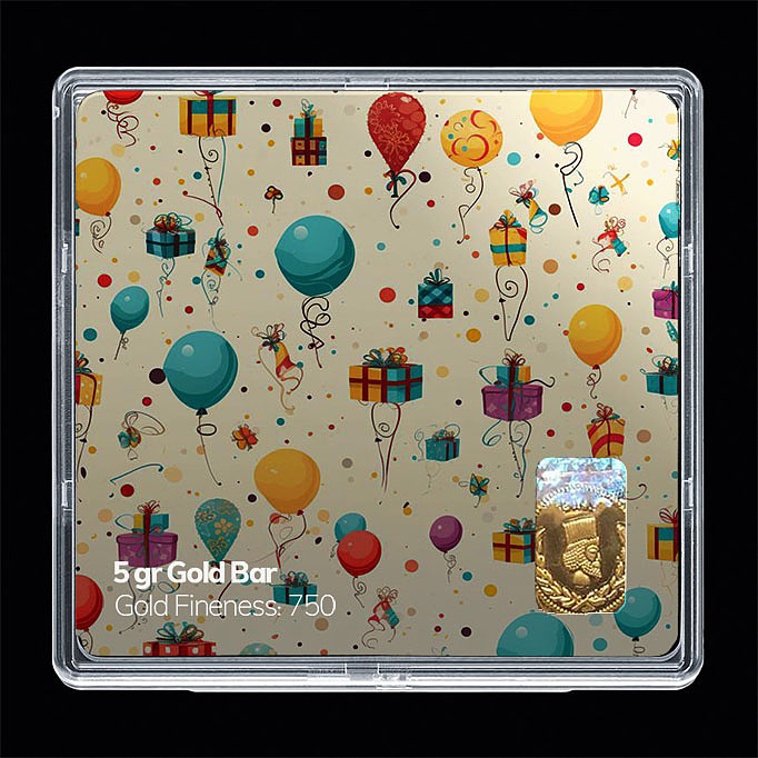 شمش طلا 18 عیار مدل تولد کد SG11035