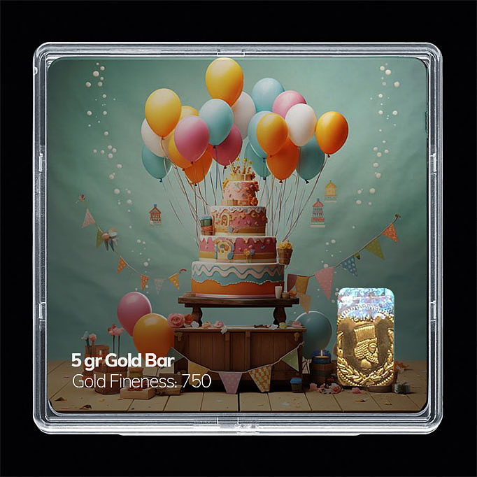 شمش طلا 18 عیار مدل تولد کد SG11037