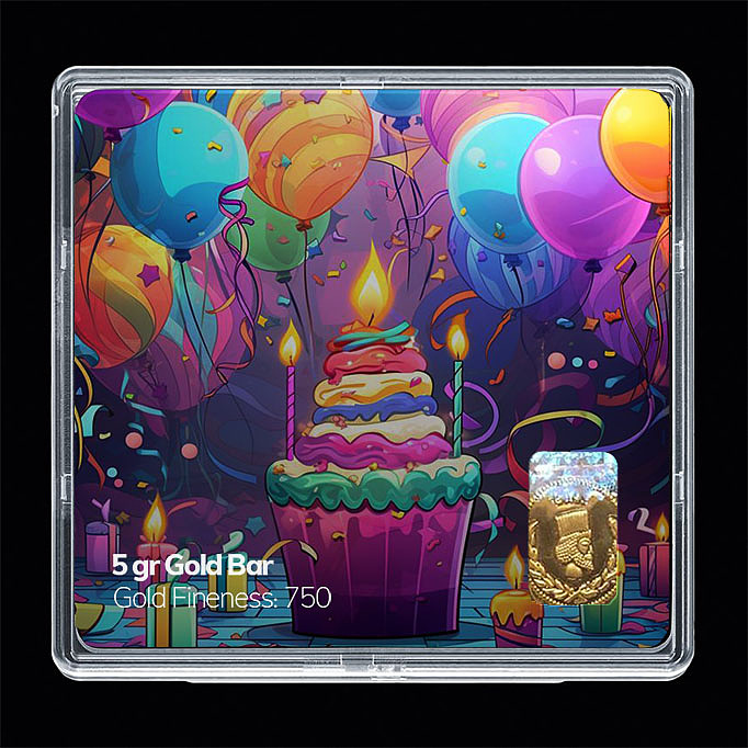 شمش طلا 18 عیار مدل تولد کد SG11040