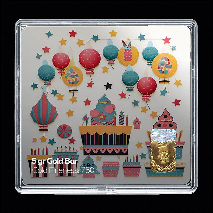 شمش طلا 18 عیار مدل تولد کد SG11045