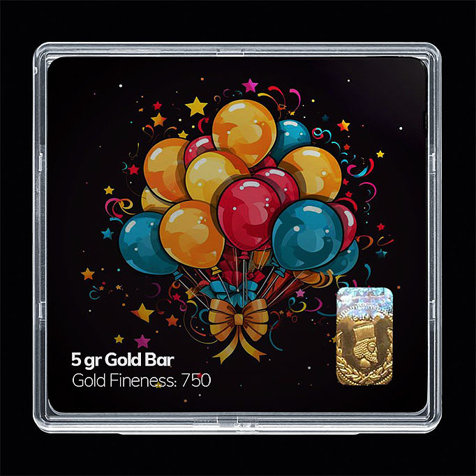 شمش طلا 18 عیار مدل تولد کد SG11051