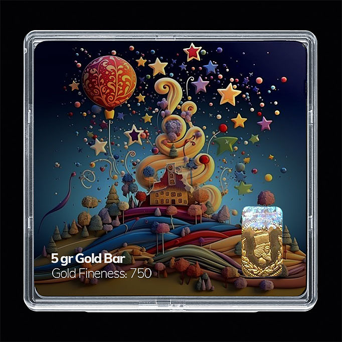 شمش طلا 18 عیار مدل تولد کد SG11057