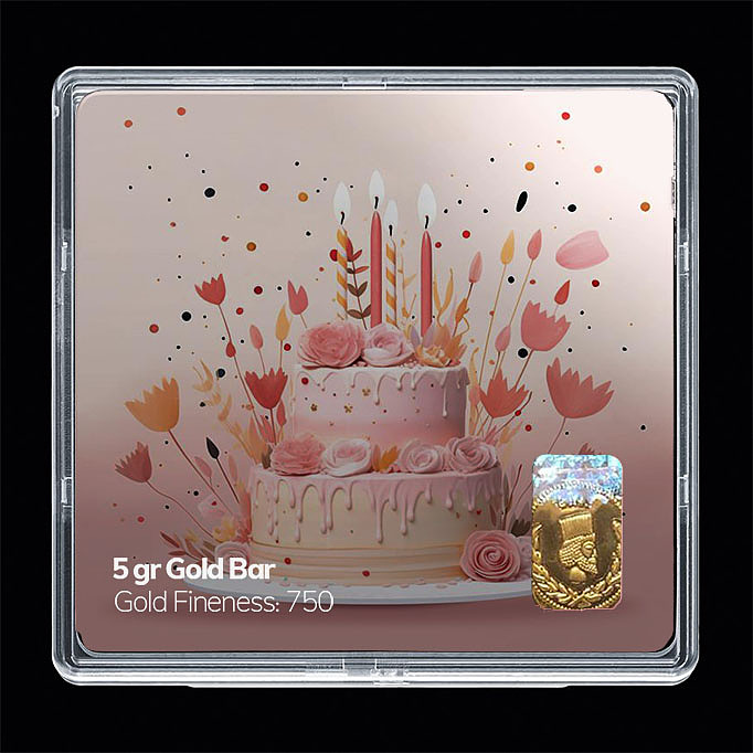 شمش طلا 18 عیار مدل تولد کد SG11059