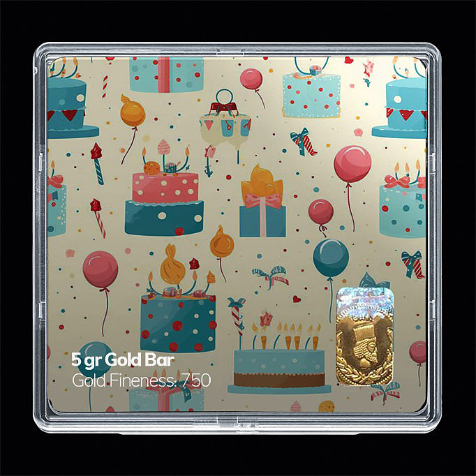 شمش طلا 18 عیار مدل تولد کد SG11062
