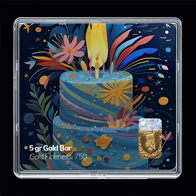 شمش طلا 18 عیار مدل تولد کد SG11072