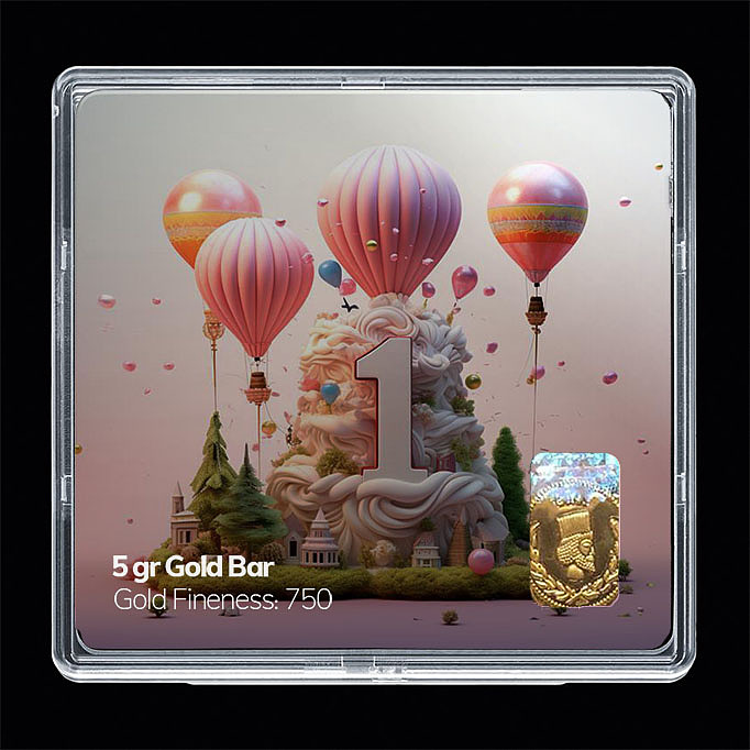 شمش طلا 18 عیار مدل تولد کد SG11083