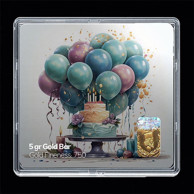 شمش طلا 18 عیار مدل تولد کد SG11084