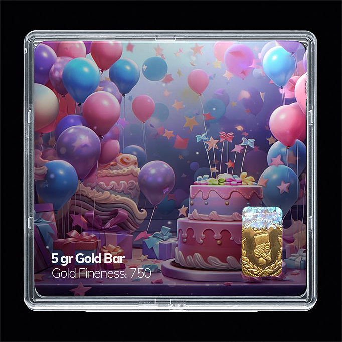 شمش طلا 18 عیار مدل تولد کد SG11088