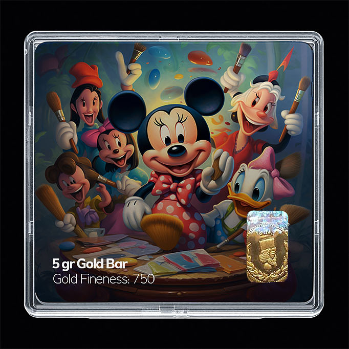 شمش طلا 18 عیار مدل میکی موس کد SG11098