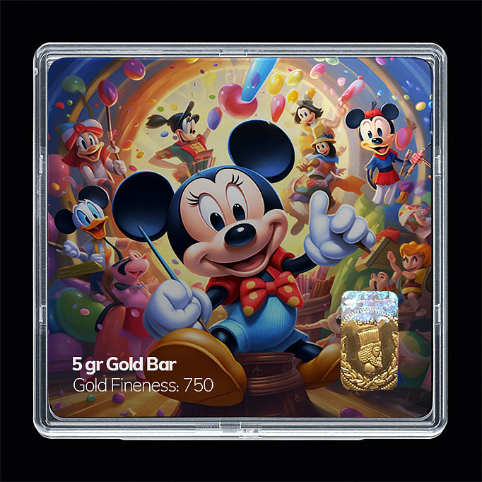 شمش طلا 18 عیار مدل میکی موس کد SG11099