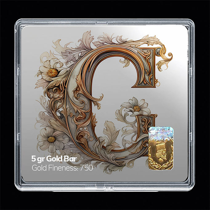 شمش طلا 18 عیار مدل حرف G کد SG11102