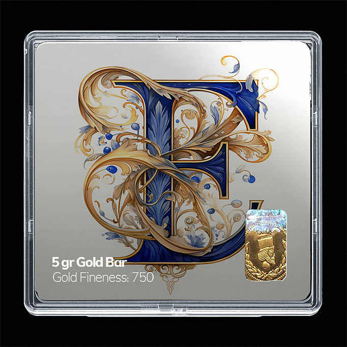 شمش طلا 18 عیار مدل حرف E کد SG11110