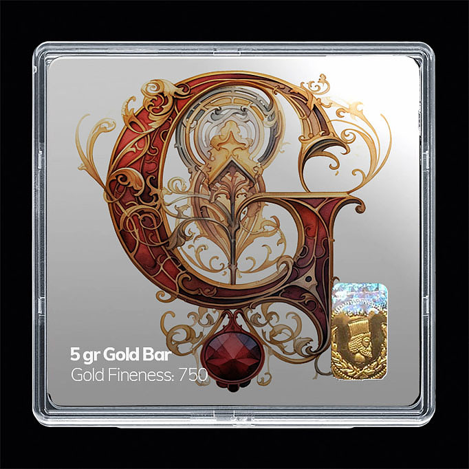 شمش طلا 18 عیار مدل حرف G کد SG11112