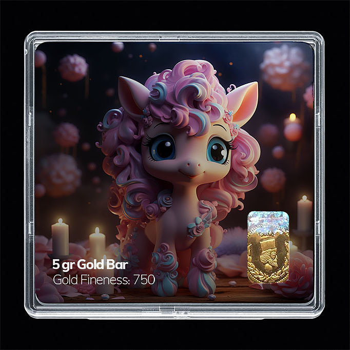 شمش طلا 18 عیار مدل اسب تک شاخ کد SG11113