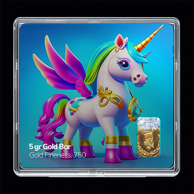 شمش طلا 18 عیار مدل اسب تک شاخ کد SG11210