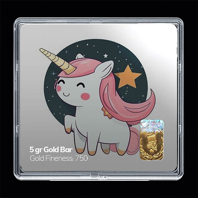 شمش طلا 18 عیار مدل اسب تک شاخ کد SG11226