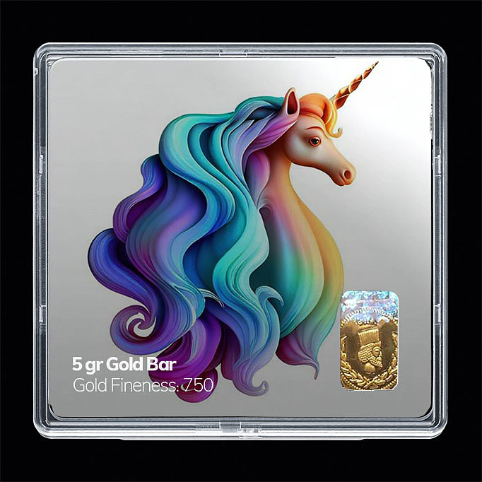 شمش طلا 18 عیار مدل اسب تک شاخ کد SG11229