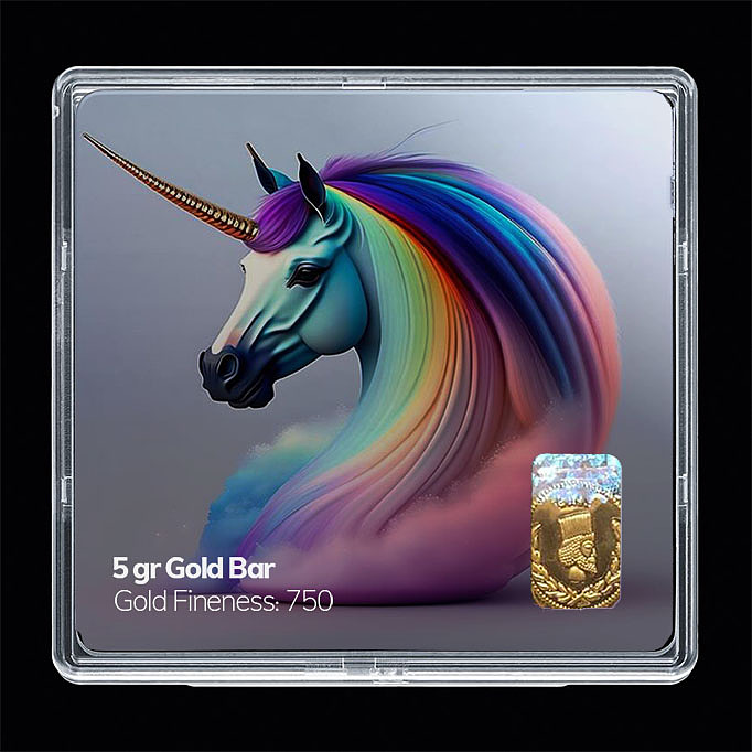 شمش طلا 18 عیار مدل اسب تک شاخ کد SG11235
