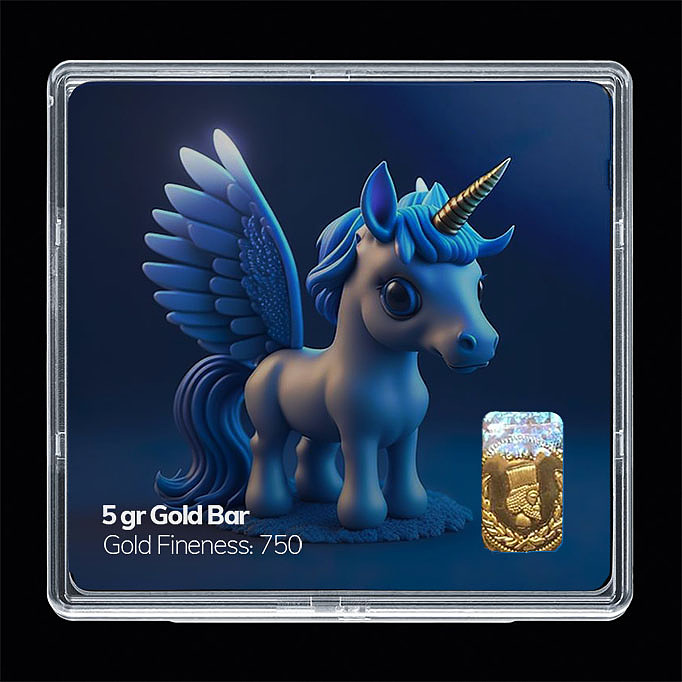 شمش طلا 18 عیار مدل اسب تک شاخ کد SG11240