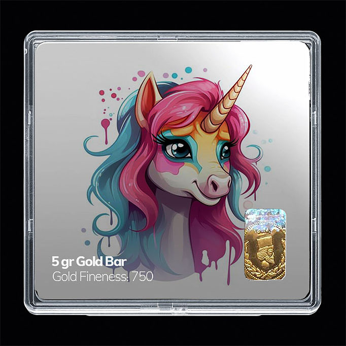 شمش طلا 18 عیار مدل اسب تک شاخ کد SG11256