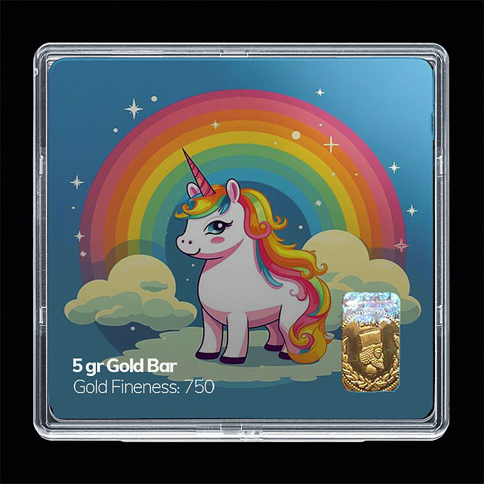 شمش طلا 18 عیار مدل اسب تک شاخ کد SG11258