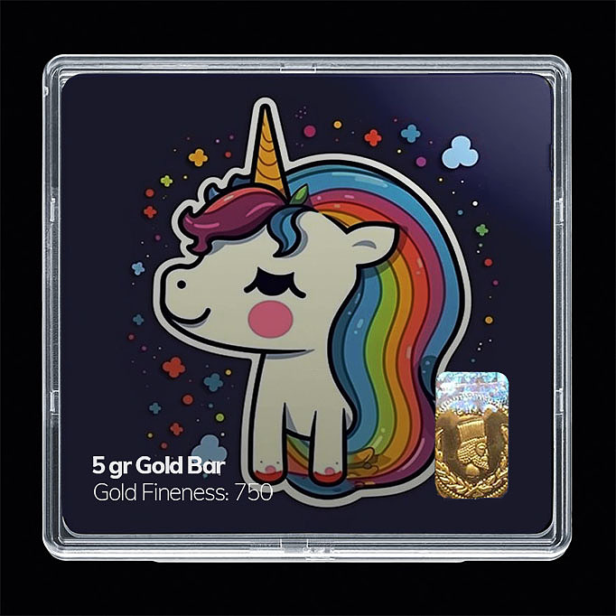شمش طلا 18 عیار مدل اسب تک شاخ کد SG11259