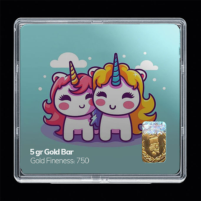 شمش طلا 18 عیار مدل اسب تک شاخ کد SG11263