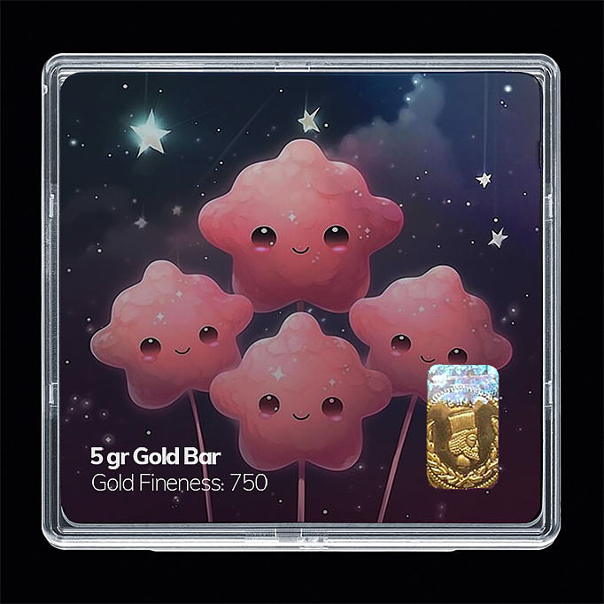 شمش طلا 18 عیار مدل ستاره کد SG11293