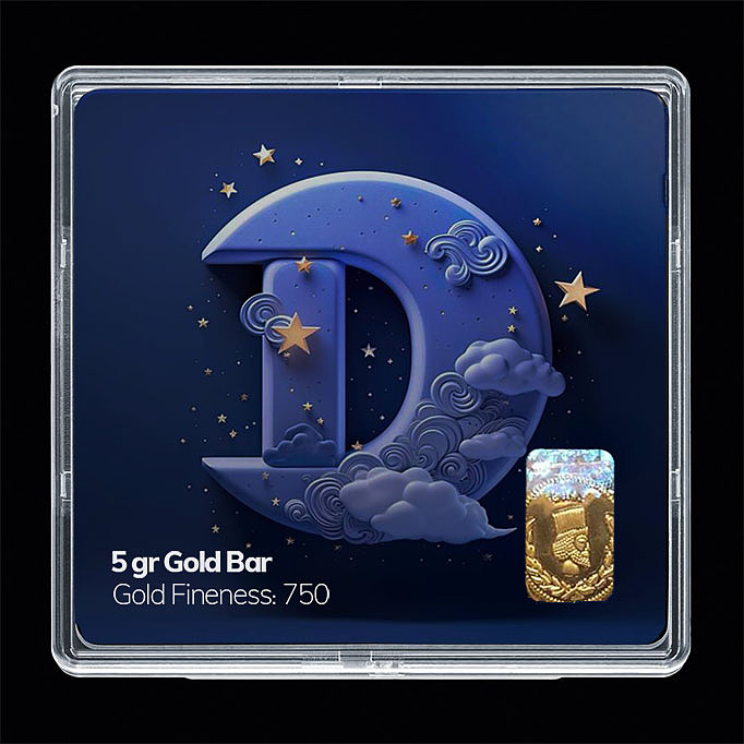 شمش طلا 18 عیار مدل ماه کد SG11297