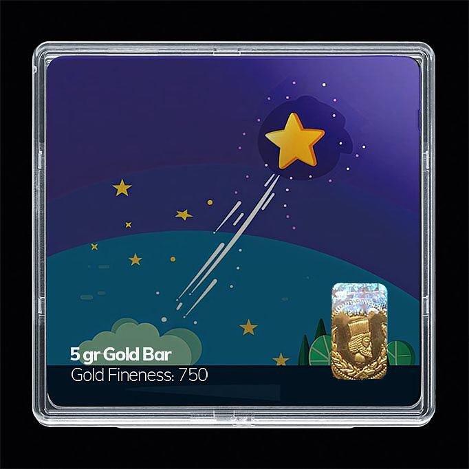 شمش طلا 18 عیار مدل ستاره کد SG11318