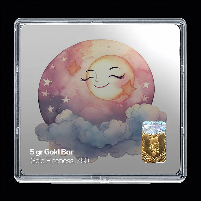 شمش طلا 18 عیار مدل ماه کد SG11332