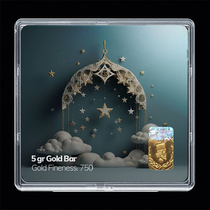 شمش طلا 18 عیار مدل ماه کد SG11335