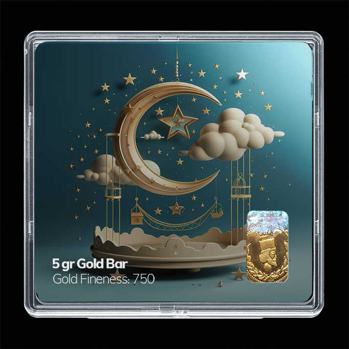 شمش طلا 18 عیار مدل ماه کد SG11336