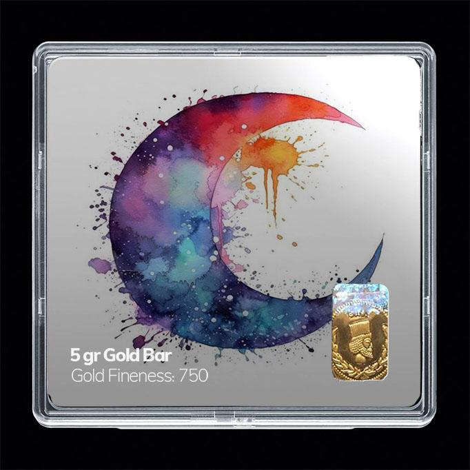 شمش طلا 18 عیار مدل ماه کد SG11342