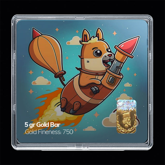 شمش طلا 18 عیار مدل سگ کد SG11351