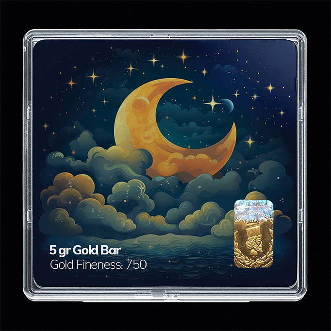 شمش طلا 18 عیار مدل ماه کد SG11353