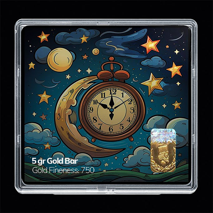 شمش طلا 18 عیار مدل ماه کد SG11354