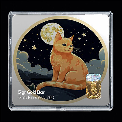 شمش طلا 18 عیار مدل گربه کد SG11356