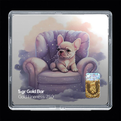 شمش طلا 18 عیار مدل سگ کد SG11380