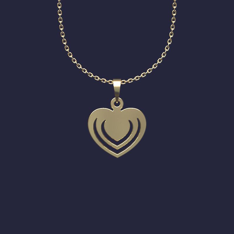 گردنبند طلا 18 عیار زنانه مدوپد مدل  قلب کد R499