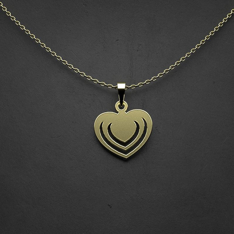 گردنبند طلا 18 عیار زنانه مدوپد مدل  قلب کد R499