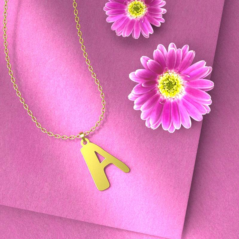 گردنبند طلا 18 عیار زنانه مدوپد مدل حرف A کد R380