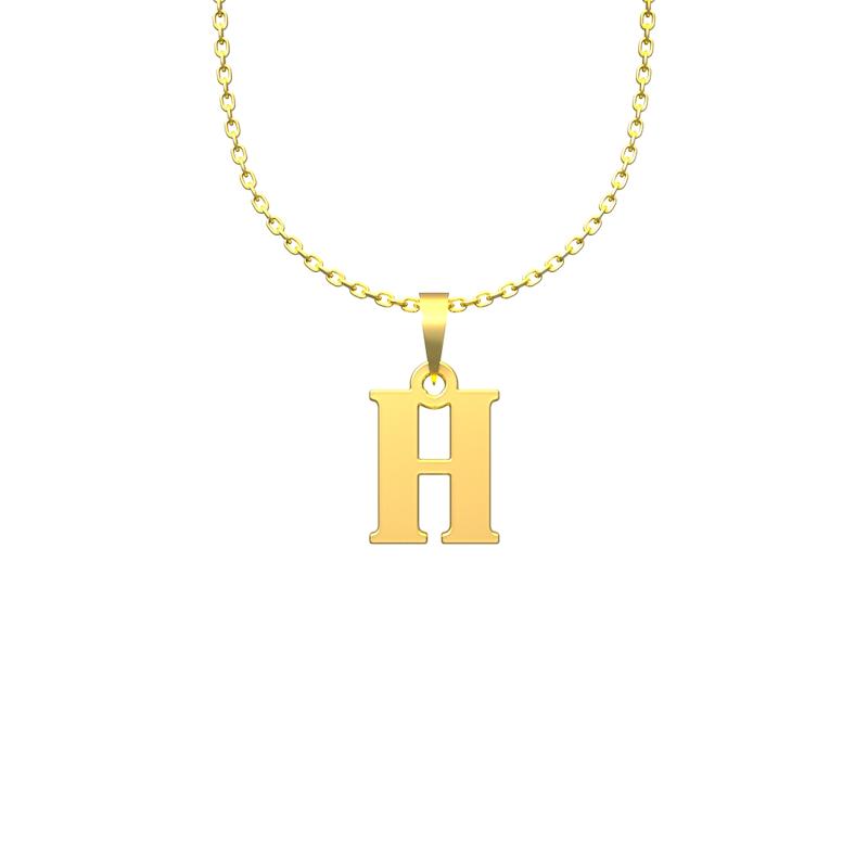 گردنبند طلا 18 عیار زنانه مدوپد مدل حرف H کد R144