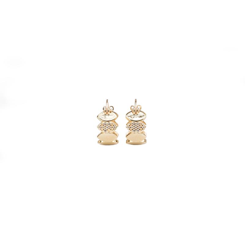 گوشواره طلا 18 عیار زنانه ناب مدل حلقه ای مارکیز کد NAE000668