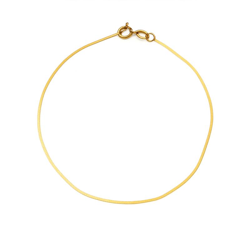 دستبند طلا 18 عیار زنانه زربن مدل هرینگبون کد ZBD002175