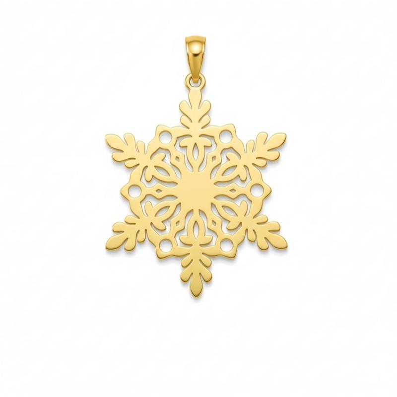 آویز طلا ۱۸ عیار دانه برف مدوپد