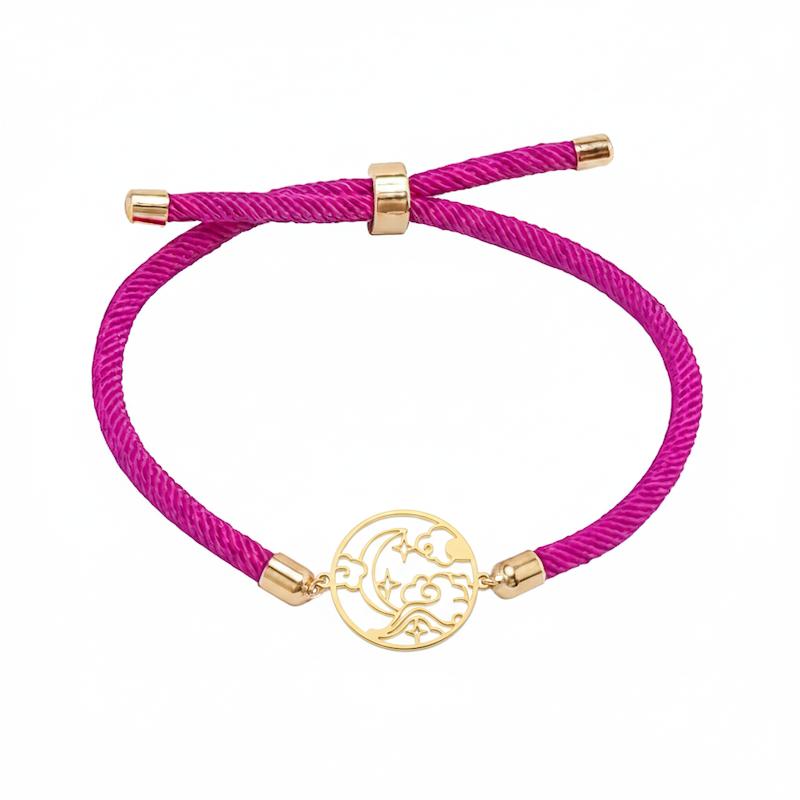 دستبند طلا ۱۸ عیار ابر و ماه و ستاره مدوپد